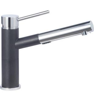 Blanco 441616 Alta Compact 1.8 GPM Single Handle Kitchen Faucet with Pullout Dual Spray in Anthracite/Chrome