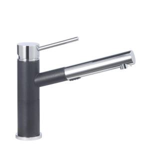 Blanco 441484 Alta Compact 2.2 GPM Single Handle Kitchen Faucet with Pullout Dual Spray in Anthracite/Chrome