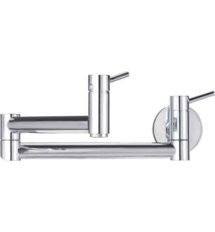 Blanco 441194 Cantata Double Handle Wall Mounted Pot Filler Kitchen Faucet in Chrome