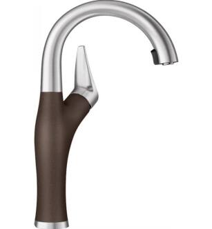 Blanco 442040 Artona Bar Kitchen Faucet with Pulldown Dual Spray in Cafe Brown/Stainless Steel