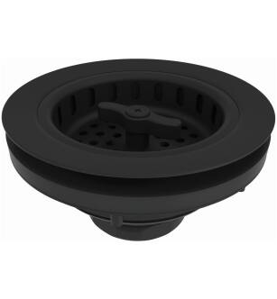 Brasstech 120/56 Large Solid Brass Wing Nut Locking Style Basket Strainer in Flat Black