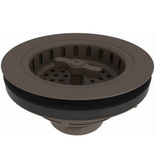 Brasstech 120/10B Large Solid Brass Wing Nut Locking Style Basket Strainer in Oil Rubbed Bronze