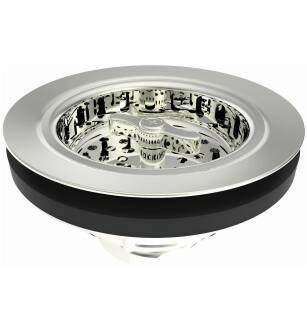 Brasstech 120/15 Large Solid Brass Wing Nut Locking Style Basket Strainer in Polished Nickel