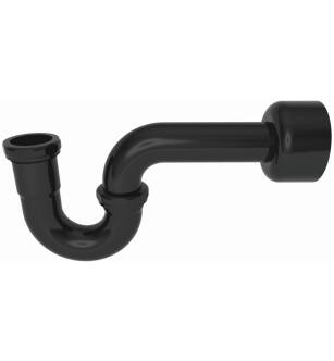 Brasstech 3013/54 P-Trap Kit With High Box Flange in Gloss Black