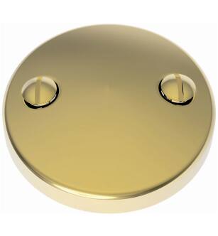 Brasstech 266/01 3" Brass Two Hole Faceplate For Overflow in Forever Brass (PVD)