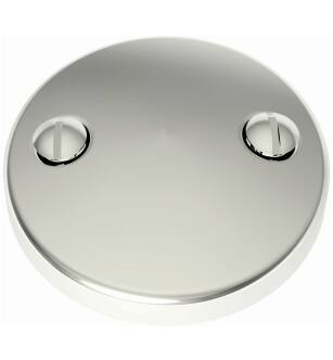 Brasstech 266/15 3" Brass Two Hole Faceplate For Overflow in Polished Nickel