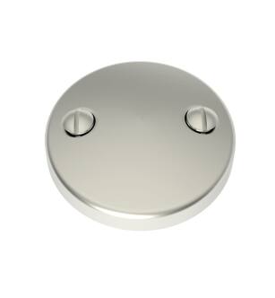 Brasstech 266/15S 3" Brass Two Hole Faceplate For Overflow in Satin Nickel