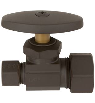 Brasstech 412/10B Straight Valve With 1/2" Compression Inlet And 3/8" O.d. Compression Outlet in Oil Rubbed Bronze