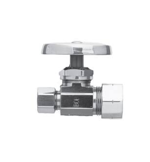 Brasstech 412/26 Straight Valve With 1/2" Compression Inlet And 3/8" O.d. Compression Outlet in Polished Chrome