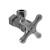 Brasstech 403X/30 Metal Cross Handle Angle Valve With 1/2" Compression Inlet in Midnight Chrome