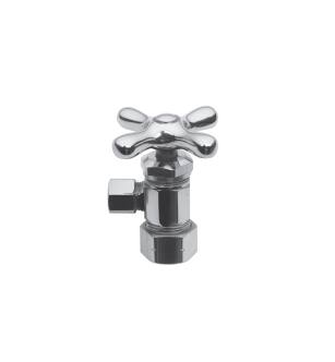 Brasstech 403X/26 Metal Cross Handle Angle Valve With 1/2" Compression Inlet in Polished Chrome