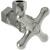 Brasstech 403X/15 Metal Cross Handle Angle Valve With 1/2" Compression Inlet in Polished Nickel
