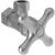 Brasstech 403X/20 Metal Cross Handle Angle Valve With 1/2" Compression Inlet in Stainless Steel (PVD)