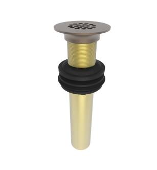 Brasstech 3211/07 Solid Brass P.o. Plug With Flat Strainer Plate And 1-1/4" O.d. Tailpiece in English Bronze