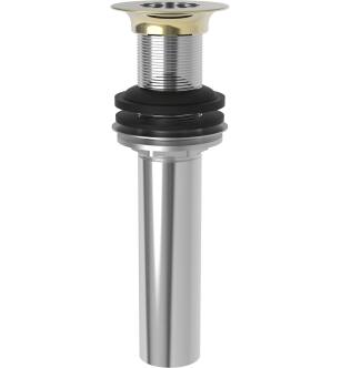 Brasstech 3211/24A Solid Brass P.o. Plug With Flat Strainer Plate And 1-1/4" O.d. Tailpiece in French Gold (PVD)