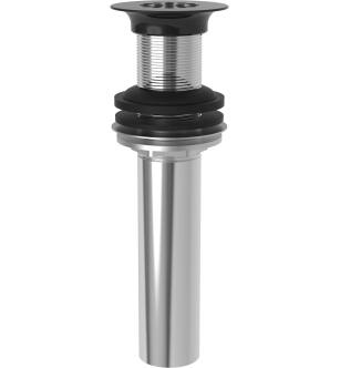 Brasstech 3211/54 Solid Brass P.o. Plug With Flat Strainer Plate And 1-1/4" O.d. Tailpiece in Gloss Black