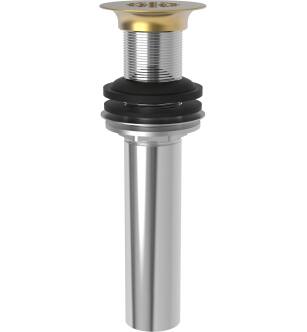 Brasstech 3211/24S Solid Brass P.o. Plug With Flat Strainer Plate And 1-1/4" O.d. Tailpiece in Satin Gold