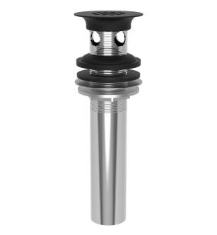 Brasstech 321/56 Grid Drain Assembly For Lavatory - With Overflow Holes in Flat Black