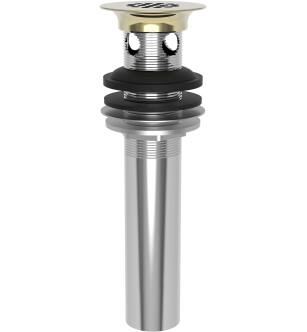 Brasstech 321/24A Grid Drain Assembly For Lavatory - With Overflow Holes in French Gold (PVD)