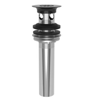 Brasstech 321/54 Grid Drain Assembly For Lavatory - With Overflow Holes in Gloss Black