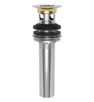 Brasstech 321/24 Grid Drain Assembly For Lavatory - With Overflow Holes in Polished Gold (PVD)