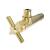 Brasstech 403X-1/01 1/4 Turn Contemporary Ceramic Disc Angle Valve With Cross Handle in Forever Brass (PVD)