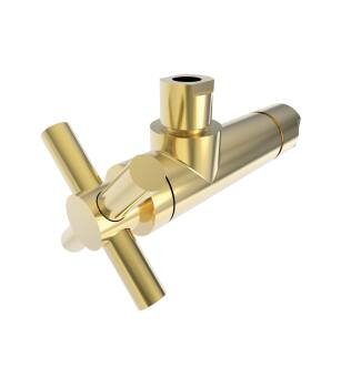 Brasstech 403X-1/03 1/4 Turn Contemporary Ceramic Disc Angle Valve With Cross Handle in Polished Brass (Coated)