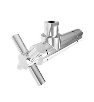 Brasstech 403X-1/26 1/4 Turn Contemporary Ceramic Disc Angle Valve With Cross Handle in Polished Chrome