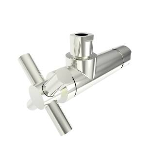 Brasstech 403X-1/15 1/4 Turn Contemporary Ceramic Disc Angle Valve With Cross Handle in Polished Nickel