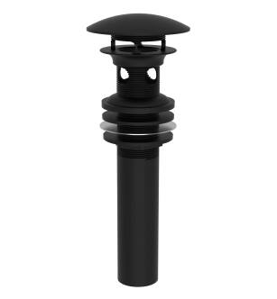 Brasstech 499-2/56 Polished Dome Cap Drain With Overflow in Flat Black