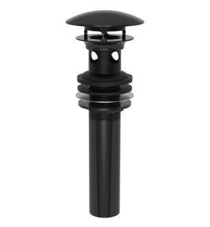 Brasstech 499-2/54 Polished Dome Cap Drain With Overflow in Gloss Black
