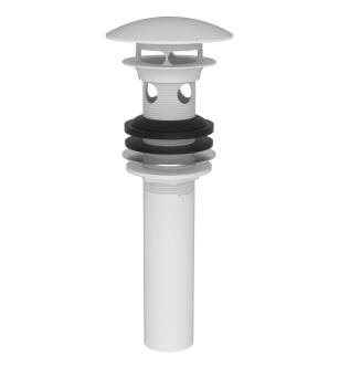 Brasstech 499-2/52 Polished Dome Cap Drain With Overflow in Matte White