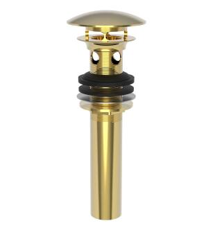 Brasstech 499-2/24 Polished Dome Cap Drain With Overflow in Polished Gold (PVD)
