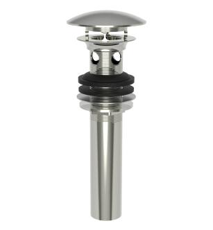 Brasstech 499-2/15 Polished Dome Cap Drain With Overflow in Polished Nickel