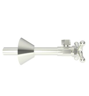 Brasstech 416X/15 Angle Valve With Traditional Cross Handle in Polished Nickel