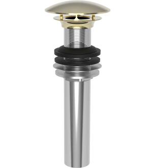 Brasstech 499-1/24A Solid Brass Dome Cap Drain Without Overflow in French Gold (PVD)