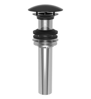 Brasstech 499-1/54 Solid Brass Dome Cap Drain Without Overflow in Gloss Black