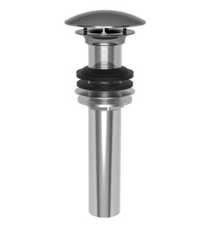 Brasstech 499-1/30 Solid Brass Dome Cap Drain Without Overflow in Midnight Chrome