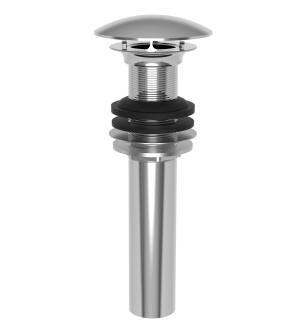 Brasstech 499-1/26 Solid Brass Dome Cap Drain Without Overflow in Polished Chrome