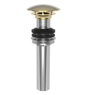 Brasstech 499-1/24 Solid Brass Dome Cap Drain Without Overflow in Polished Gold (PVD)