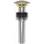 Brasstech 499-1/24 Solid Brass Dome Cap Drain Without Overflow in Polished Gold (PVD)