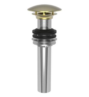 Brasstech 499-1/04 Solid Brass Dome Cap Drain Without Overflow in Satin Brass (PVD)