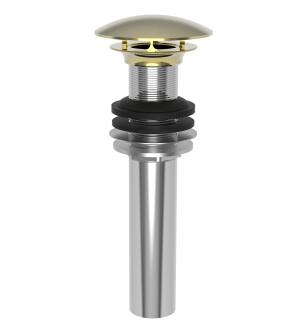 Brasstech 499-1/03N Solid Brass Dome Cap Drain Without Overflow in Uncoated Polished Brass (Living)