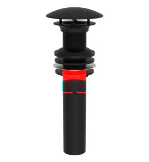 Brasstech 499-3/56 Polished Dome Cap Drain Without Overflow in Flat Black