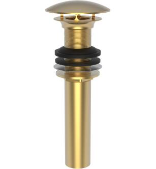 Brasstech 499-3/24S Polished Dome Cap Drain Without Overflow in Satin Gold