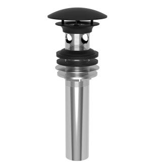 Brasstech 499/56 Solid Brass Dome Cap Drain With Overflow in Flat Black