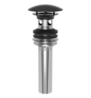 Brasstech 499/54 Solid Brass Dome Cap Drain With Overflow in Gloss Black