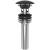 Brasstech 499/54 Solid Brass Dome Cap Drain With Overflow in Gloss Black