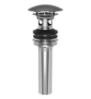 Brasstech 499/30 Solid Brass Dome Cap Drain With Overflow in Midnight Chrome