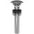 Brasstech 499/30 Solid Brass Dome Cap Drain With Overflow in Midnight Chrome